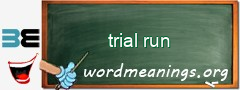 WordMeaning blackboard for trial run